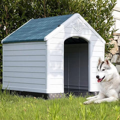 Solid Wood Winter Warm Dog Houses Outdoor Closed Rainproof Sunscreen KENNELs Modern Simple Household Medium and Large Dog House ()